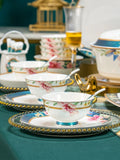 AOOKMIYA Chinese Bone China Tableware 6/10 Person Tableware Set Ceramic Dishes Household High-grade Rice Bowls and Chopsticks Plates.