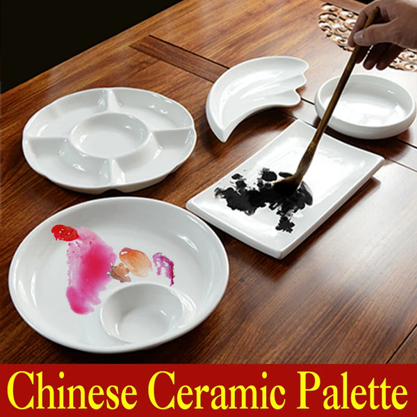 AOOKMIYA Chinese Ceramic Palette Customized Painting Calligraphy Supplies Acrylic paint Palette mix the colours Art Set