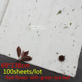 Chinese Painting Rice Paper Calligraphy Writing Paper Fiber Xuan Paper Yunlong Mulberry Paper Sea Sedge With Red Flower