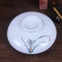 AOOKMIYA Circular Ceramic Palette plum blossom Chinese Painting Calligraphy Pigment With cover