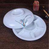 AOOKMIYA Circular Ceramic Palette plum blossom Chinese Painting Calligraphy Pigment With cover