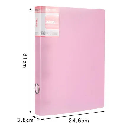 Clear Colors A4 Binder 4 Ring Folder For Documents Organizer Large Cap –  AOOKMIYA