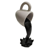 Coffee Mug Statue Festive Home Decoration Coffee Cup Ornament 3D Effect Floating Coffee Cup Resin Art Sculpture for Car