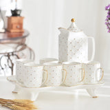 AOOKMIYA Cold Kettle Mug Combination Home Bone Ceramic White And Gold Mug Gift Box Gift Set Tea Set With Hand Gifts