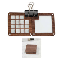 AOOKMIYA AOOKMIYA  Color Protection Brown Portable Painters With Lid Vintage Art Tools Travel Wood Watercolor Palette Sketchbook 15 Grids 1 Clip
