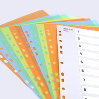 Colorful A4 File Separators Archivador A4 Binder Spacers PP Plastic Binder Dividers For A4 Binder Folder 2/3/4 Rings Binder Tab
