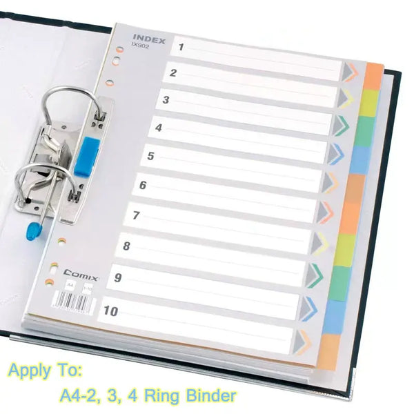 Colorful A4 File Separators Archivador A4 Binder Spacers PP Plastic Bi –  AOOKMIYA