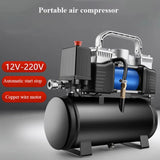 Compressor de ar portátil pequeno, bomba de ar de alta pressão, compressor de ar do carro, 12V, 220V, 6 L