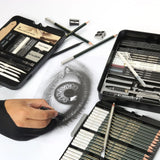 Conjunto de pintura de arte 70 pçs esboço lápis caixa de estanho conjunto de ferramentas esboço pintura a arte lápis suprimentos de arte para pintura esboçar