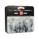 Conjunto de pintura de arte 70 pçs esboço lápis caixa de estanho conjunto de ferramentas esboço pintura a arte lápis suprimentos de arte para pintura esboçar