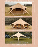 Cotton Canvas Tent Bell - Yurts Breathable and Windproof Glamping for 6/8/10Person Family Camping Imported