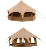 Cotton Canvas Tent Bell - Yurts Breathable and Windproof Glamping for 6/8/10Person Family Camping Imported