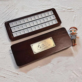 AOOKMIYA Cute Bear Walnut/Sapele Wooden Empty Watercolor Paint Box With Half Pans Professional Paint Palette Tray For Painting Art