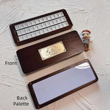 AOOKMIYA Cute Bear Walnut/Sapele Wooden Empty Watercolor Paint Box With Half Pans Professional Paint Palette Tray For Painting Art