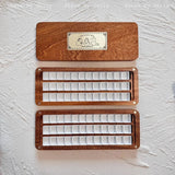 AOOKMIYA Cute Bear Walnut/Sapele Wooden Empty Watercolor Paint Box With Half Pans Professional Paint Palette Tray For Painting Art