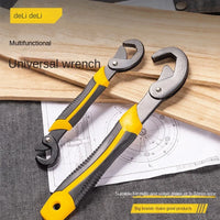 DELI 14-30 / 30-60mm Universal Key Pipe Wrench Open End Spanner Set High-carbon Steel Snap N Grip Tool Plumber Multi Hand Tool