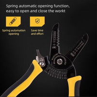DELI 7 Inch 2 in 1 Wire Stripper And Cutter Slip Resistance Blade Dual Color PVC Coated Handle