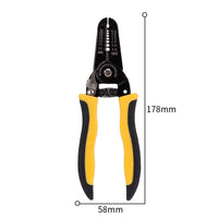 DELI 7 Inch 2 in 1 Wire Stripper And Cutter Slip Resistance Blade Dual Color PVC Coated Handle