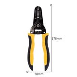 DELI 7 Inch 2 in 1 Wire Stripper And Cutter Slip Resistance Blade Dual Color PVC Coated Handle