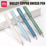 DELI Bullet-tipped Pens 4 X 4 Colours 0.5mm Non-breakable Soft Rubber Sheath Smooth Unisex Pens Durable Office Supplies