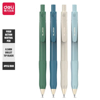 DELI Bullet-tipped Pens 4 X 4 Colours 0.5mm Non-breakable Soft Rubber Sheath Smooth Unisex Pens Durable Office Supplies