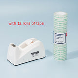 DELI Cute Office Tape Dispenser Plastic Stationery Sealing Tape Cutter Washi Tape Storage Organizer Cutter Office Tape Dispen