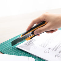 DELI E2064 Soft Touch Auto Lock Cutter Wood Box Paper Cutter Metal Stationery  Utility Craft Knife Cutter Cutting Knife