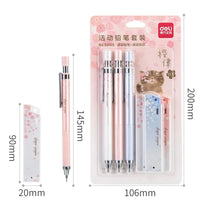 DELI Mechanical Pencil Set With HB Lead Replacement Retractable Pencils Refill for Students Stationery