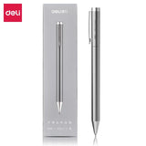 DELI Metal Sign Pen 0.5mm Gel Pens Golden Silver Color Metallic Writing Pen with Refills Smooth Writing School Office Supplies