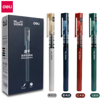 DELI NUSIGN Quick-drying Straight Liquid Roller Ball Pen 0.5mmExtremely Simple Series of Large-capacity Gel Pen 4PEN