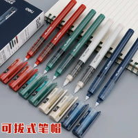 DELI NUSIGN Quick-drying Straight Liquid Roller Ball Pen 0.5mmExtremely Simple Series of Large-capacity Gel Pen 4PEN