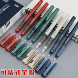 DELI NUSIGN Quick-drying Straight Liquid Roller Ball Pen 0.5mmExtremely Simple Series of Large-capacity Gel Pen 4PEN
