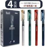 DELI NUSIGN Quick-drying Straight Liquid Roller Ball Pen 0.5mmExtremely Simple Series of Large-capacity Gel Pen 4PEN