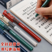 DELI NUSIGN Quick-drying Straight Liquid Roller Ball Pen 0.5mmExtremely Simple Series of Large-capacity Gel Pen 4PEN