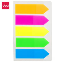 DELI PP Index Tabs Sign Here Marker 20*5 Sheets per Bag Color Sticker Dividers Adhesive Office Supplies Self Sitcky Notepads