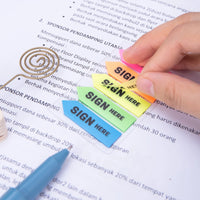 DELI PP Index Tabs Sign Here Marker 20*5 Sheets per Bag Color Sticker Dividers Adhesive Office Supplies Self Sitcky Notepads