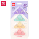 DELI Paper Binding Clips Set Transparent Color Book Corner Clips File Index Binder Clipper Office School Supplies