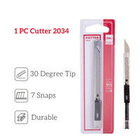 DELI Paper Cutter Wood Box Opener Art Knife 30 Degree Blade Metal Utility Craft Knife Cutter Cutting Knife