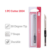 DELI Paper Cutter Wood Box Opener Art Knife 30 Degree Blade Metal Utility Craft Knife Cutter Cutting Knife