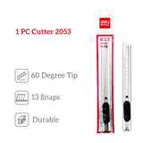 DELI Paper Cutter Wood Box Opener Art Knife 30 Degree Blade Metal Utility Craft Knife Cutter Cutting Knife