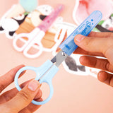 DELI Safty Scissors for Kids Student DIY Paper Scissors 122mm With Sleeve Cutting Tool Stationery