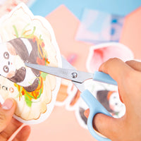 DELI Safty Scissors for Kids Student DIY Paper Scissors 122mm With Sleeve Cutting Tool Stationery