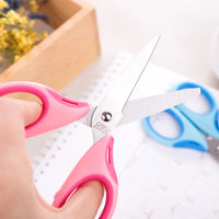 DELI School Scissors Soft-touch Cartoon Safe Scissor 135mm Hand Craft Paper Scissors for kids & Student Stationery