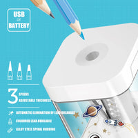 DELI Semi-automatic Pencil Sharpener For Children and AdultsSafe Student Spiral Steel Sharpener For Pencils