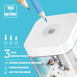 DELI Semi-automatic Pencil Sharpener For Children and AdultsSafe Student Spiral Steel Sharpener For Pencils
