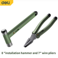 DELI green 2/8 Pcs Multitool Sets Installation Nail Hammer Tape Measuring Home Wrench/Pliers/screwdriver Hand Repair Tools Kits