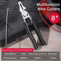 DeLi Universal Wire Cutter Diagonal Pliers Crimping Pliers Needle Nose Pliers Multifunctional Hardware Hand Tools Electrician