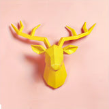 Deer Head Sculpture Animal Statue Figurines Wall Hanging Creative Elk Art Antlers Statuette For Office Decoration Wall Mount