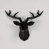 Deer Head Sculpture Animal Statue Figurines Wall Hanging Creative Elk Art Antlers Statuette For Office Decoration Wall Mount
