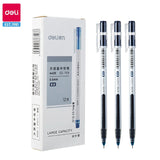Deli 0.5mm Gel Pen High Quality Dual Power Black Color 12pcs/box Needdle Tip Writing Pen School Stationery Supplies